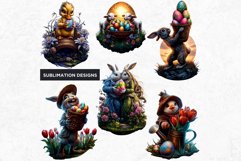 Fantasy Easter clipart Set, Easter bunny, Easter eggs Product Image 4