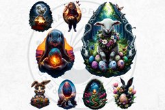 Fantasy Easter clipart Set, Easter bunny, Easter eggs Product Image 8