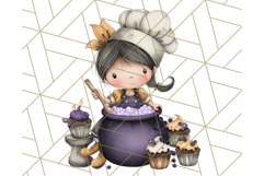 Cute Witch Halloween Baking Clipart PNG, Holiday Treats Png Product Image 4