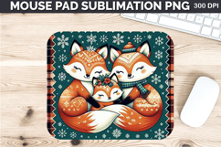 Watercolor Fox stock Mouse Pad Sublimation - Christmas PNG Product Image 1