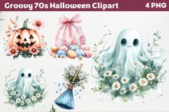 Groovy 70s Halloween Clipart PNG Product Image 1