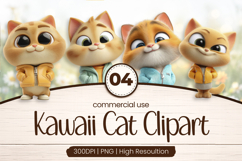 Cute Orange Kittens Clipart Sublimation PNG Product Image 1