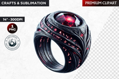 Evil Sorcerer Artifact Clipart - Dark Fantasy wizard staff Product Image 1