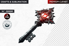 Evil Sorcerer Artifact Clipart - Dark Fantasy wizard staff Product Image 1