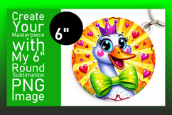 Whimsical Circle PNG Keychain Template , Goose Product Image 1