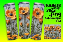 Spring 3D Floral Tumbler Wrap - Vibrant Delight Product Image 1