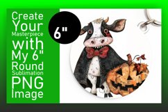 Watercolor Cow Round Design for Halloween Product Image 1