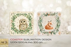 CHRISTMAS coaster| watercolor square COASTER Product Image 1