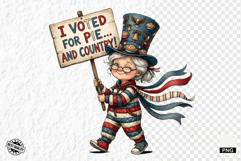 Whimsical Patriotic Grandma Clipart Product Image 1