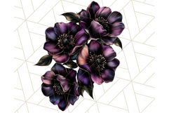 Gothic Floral PNG, Dark Aesthetic Flowers Clipart Print Product Image 4