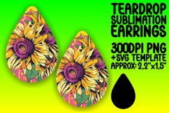 Radiant Pop Art Teardrop Earring Design Graphics Product Image 1