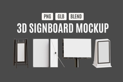 3D Signboard Mockup Set 1 Product Image 1