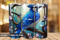 Stained Glass Blue Jay PNG Tumbler Design Product Image 1