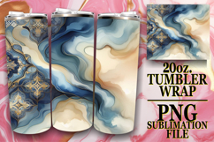 Inspiring sunsets 20oz tumbler wrap, Watercolor Pattern Product Image 1