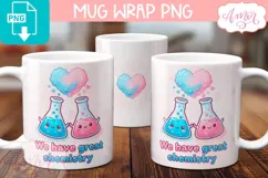 Cute Valentine Mug Wrap PNG, Funny Valentines mug template Product Image 2