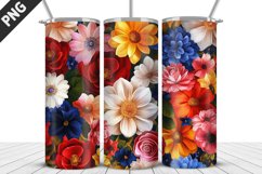 Flowers Tumbler Wrap | Sublimation Design | Tumble PNG Product Image 1