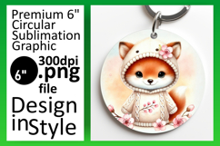 Trendy Circle PNG Car Coaster Design , Cute Animals Product Image 1