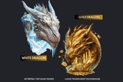 Fantasy Dragons Clipart Set, dragon PNG, Fantasy PNG Product Image 3
