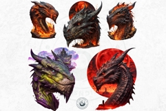 Fantasy Dragons Clipart Set, dragon PNG, Fantasy PNG Product Image 4