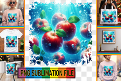 Vibrant TSHIRT Art Ideas PNG, 3D Fruits Product Image 1