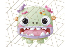 Kawaii Halloween Clipart Cute Kids and Candy Elements Png Product Image 4