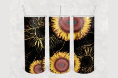 Sunflower Gold Glitter 20 oz sublimation design tumbler Product Image 1