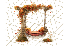 Autumn Circus Clipart Carnival Tent Fall PNG, Vintage Circus Product Image 4