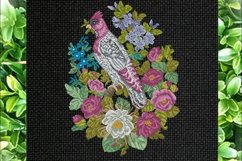 Vintage Cross Stitch Scheme Pink bird Product Image 1