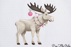 Cute Pink Christmas Watercolor Clipart PNG Product Image 1