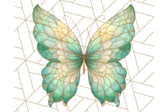 Stained Glass Butterfly PNG Colorful Clipart for Sublimation Product Image 4