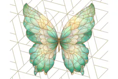 Stained Glass Butterfly PNG Colorful Clipart for Sublimation Product Image 4