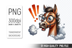 Funny Horse Clipart PNG, Sublimation Horse Design Product Image 1