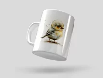 Cute Finch Bird Baby Watercolor Handmade illustration Product Image 2