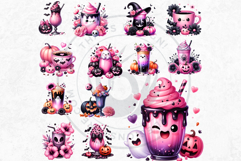 Pastel Goth Halloween Drinks - Kawaii Spooky Clipart PNG Product Image 5