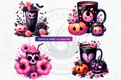 Pastel Goth Halloween Drinks - Kawaii Spooky Clipart PNG Product Image 6