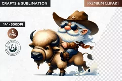 Cowboy Gnome clipart, Funny western clipart, far west PNG Product Image 1