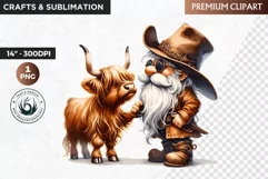 Cowboy Gnome clipart, Funny western clipart, wild west Product Image 1