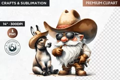 Cowboy Gnome clipart, Funny western clipart, wild west Product Image 1