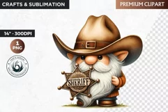 Cowboy Gnome clipart, Funny western clipart, wild west Product Image 1