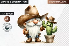 Cowboy Gnome clipart, Funny western clipart, wild west Product Image 1