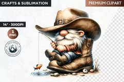 Cowboy Gnome clipart, Funny western clipart, wild west Product Image 1