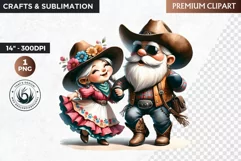 Cowboy Gnome clipart, Funny western clipart, wild west Product Image 1