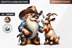 Cowboy Gnome clipart, Funny western clipart, wild west Product Image 1