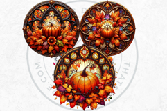 Halloween Gothic stained Glass Pumpkin Clipart Product Image 7