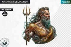 Poseidon god of the sea Clipart,Greek god,Ancient greece Product Image 1