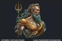 Poseidon god of the sea Clipart,Greek god,Ancient greece Product Image 2