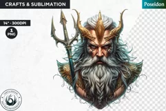 Poseidon god of the sea Clipart,Greek god,Ancient greece Product Image 1