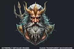 Poseidon god of the sea Clipart,Greek god,Ancient greece Product Image 2
