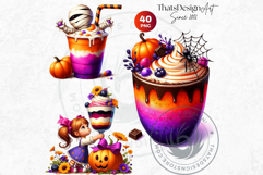 Halloween Drinks cuties Clipart Set, Cute Spooky Kawaii Product Image 10