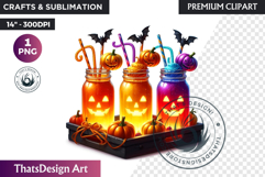 Halloween Drink Clipart PNG, Cute Kawaii Halloween potion Product Image 1